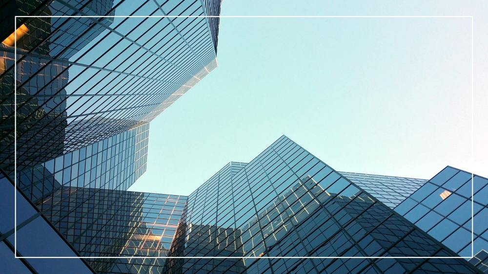 vertical shot of business buildings in the city