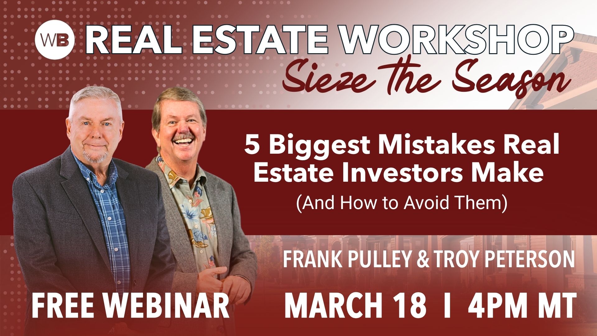 free 5 biggest mistakes real estate investors make webinar mobile graphic