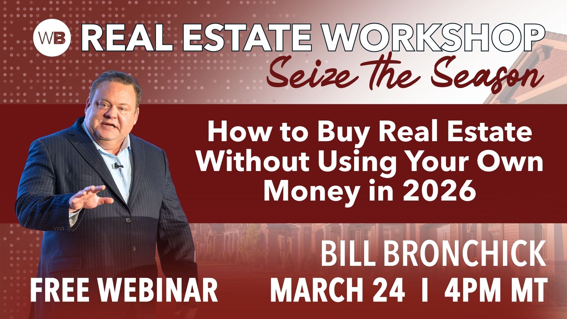 how to buy real estate without using your own money free webinar mobile graphic