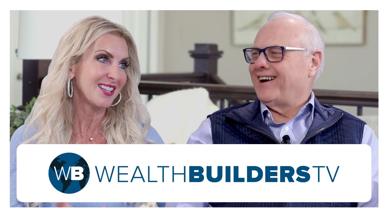 wealthbuilders tv graphic with karen conrad metcalfe and billy epperhart and the wealthbuilders tv logo