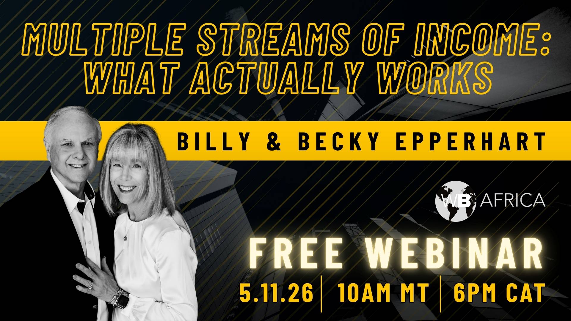 free webinar graphic with the text "multiple streams of income: what actually works" and images of the 2 speakers mobile version