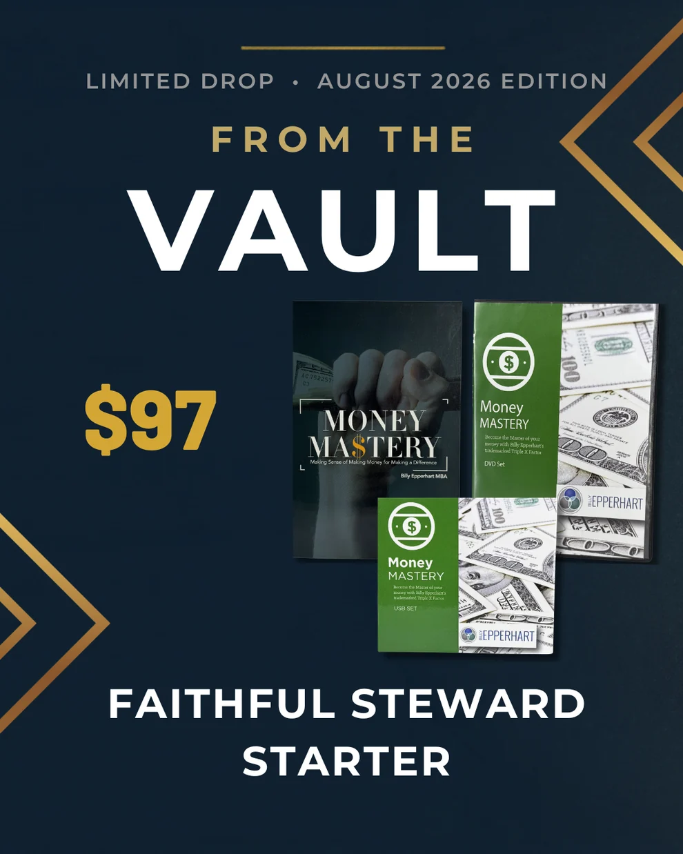 Faithful Steward Starter faithful steward starter bundle cover image with money mastery usb, dvd, and book covers for $97